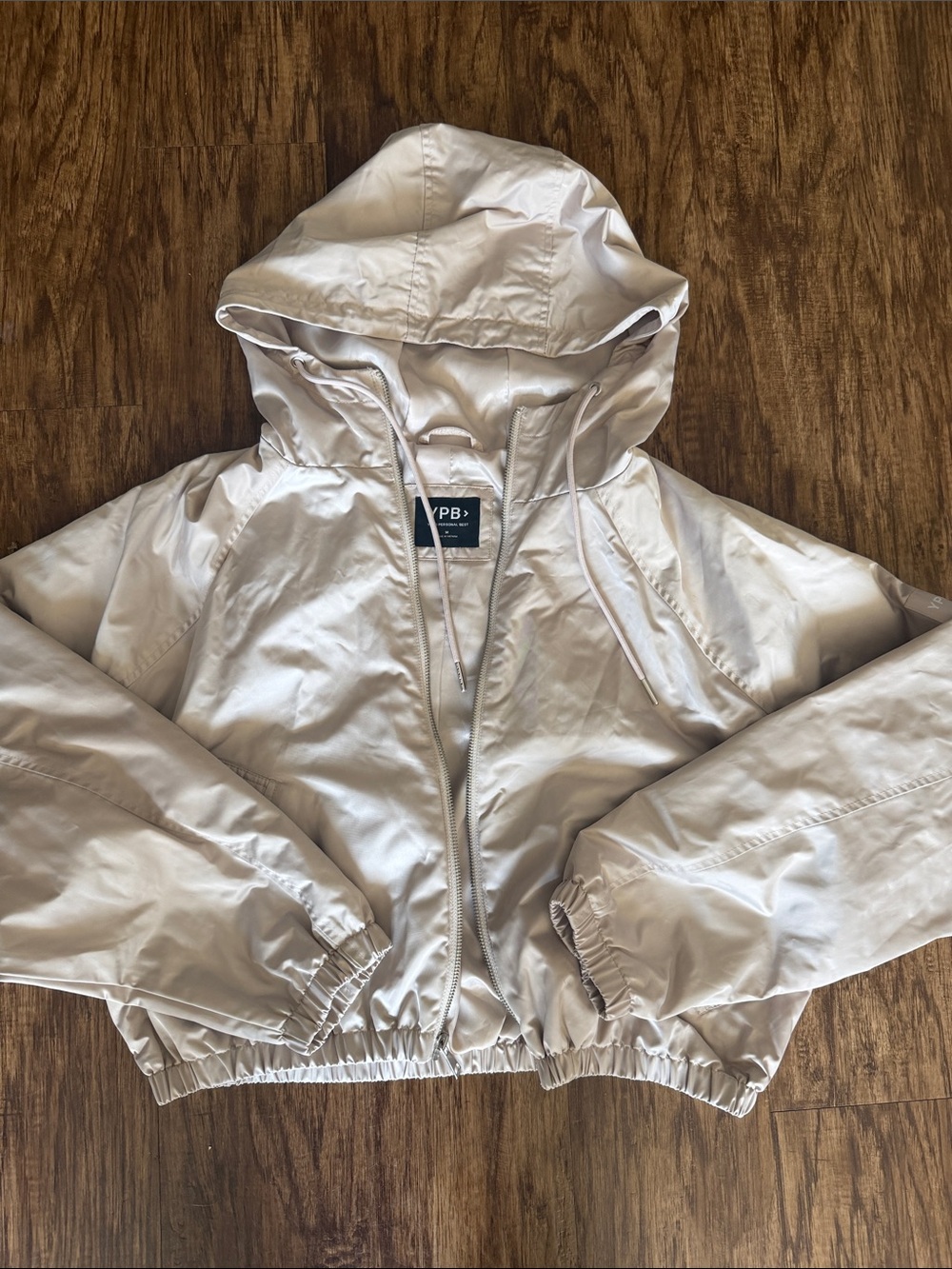 NWOT Abercrombie & Fitch Tan Hooded Windbreaker Jacket